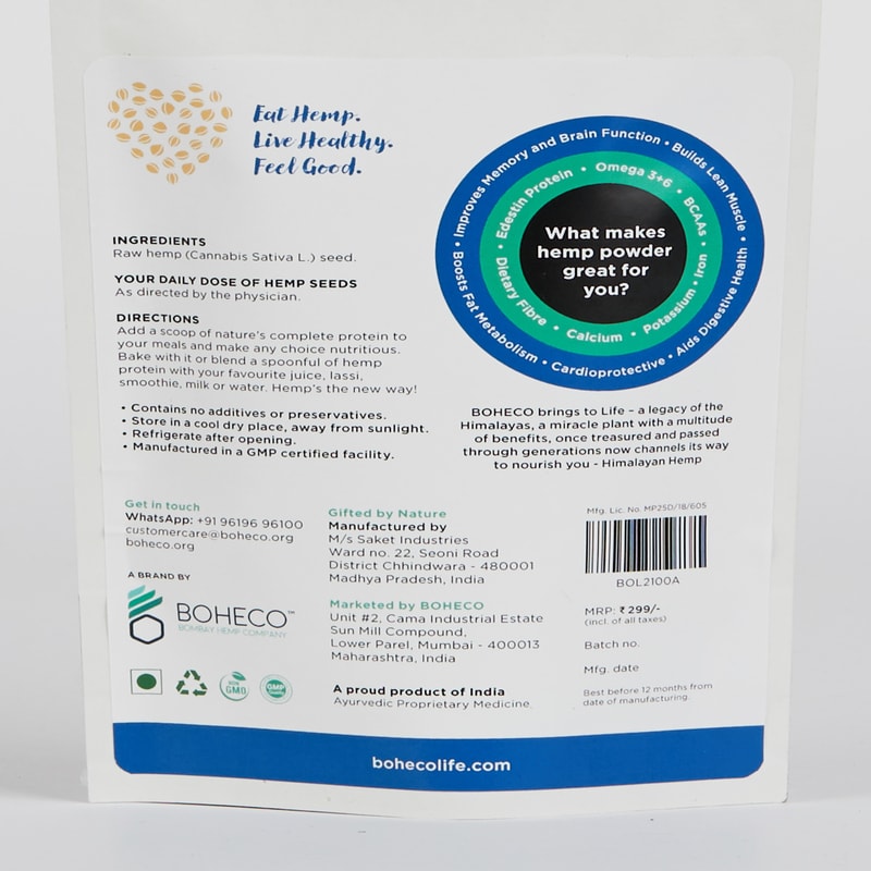 Orgenik: Shop Hemp Seed Powder 100g from the brand Boheco Life