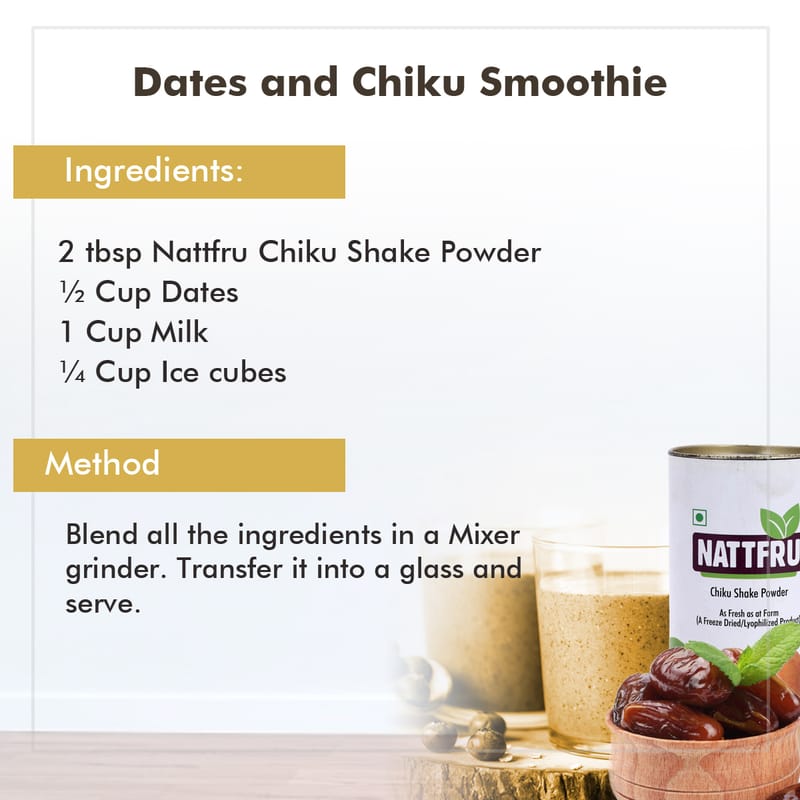 Orgenik: Shop Chiku Shake Powder 90g from the brand Nattfru
