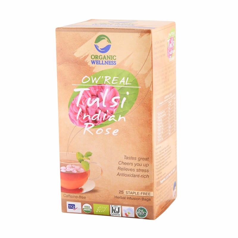 Orgenik: Shop Tulsi Indian Rose 25 Teabags from the brand Organic Wellness