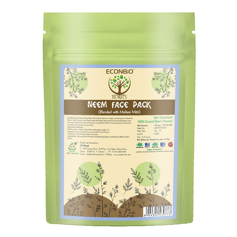 Orgenik: Shop Neem Face Pack 50g (Pack Of 3) - ECONBIO ROOTS from the brand ECONBIO ROOTS
