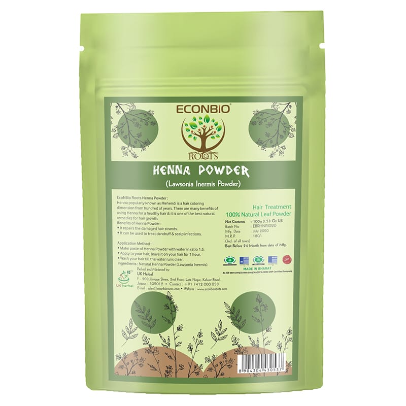 Orgenik: Shop Heena Powder 100g (Pack Of 2) - ECONBIO ROOTS from the brand ECONBIO ROOTS