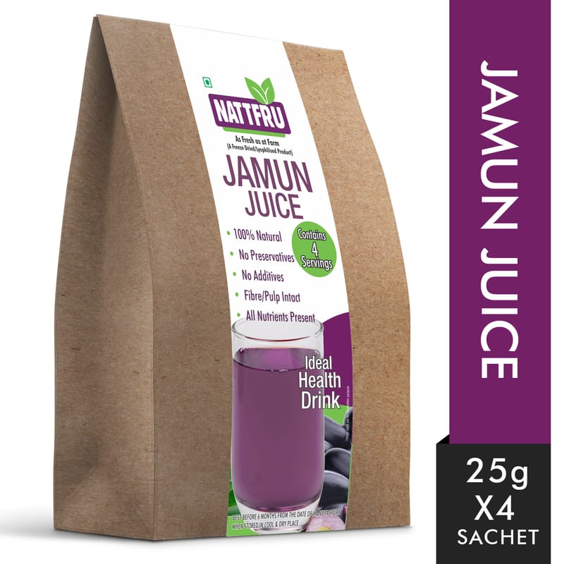 Orgenik: Shop Jamun (Black Plum) Fruit Juice Powder 100g from the brand Nattfru