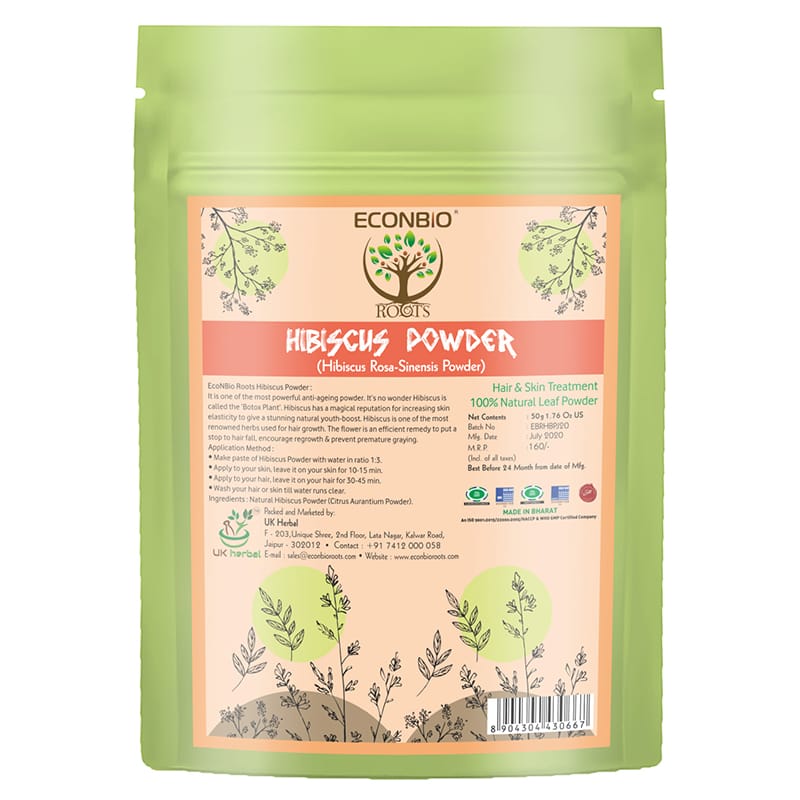 Orgenik: Shop Hibiscus Powder 50g (Pack Of 2) - ECONBIO ROOTS from the brand ECONBIO ROOTS