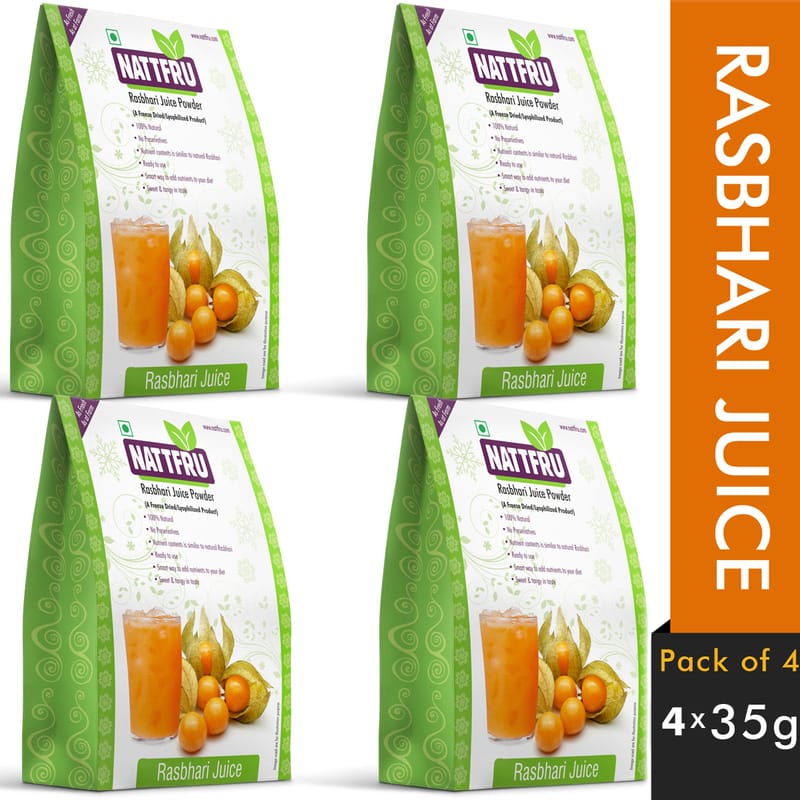 Orgenik: Shop Rasbhari Fruit Juice Powder 35g - Pack of 4 from the brand Nattfru