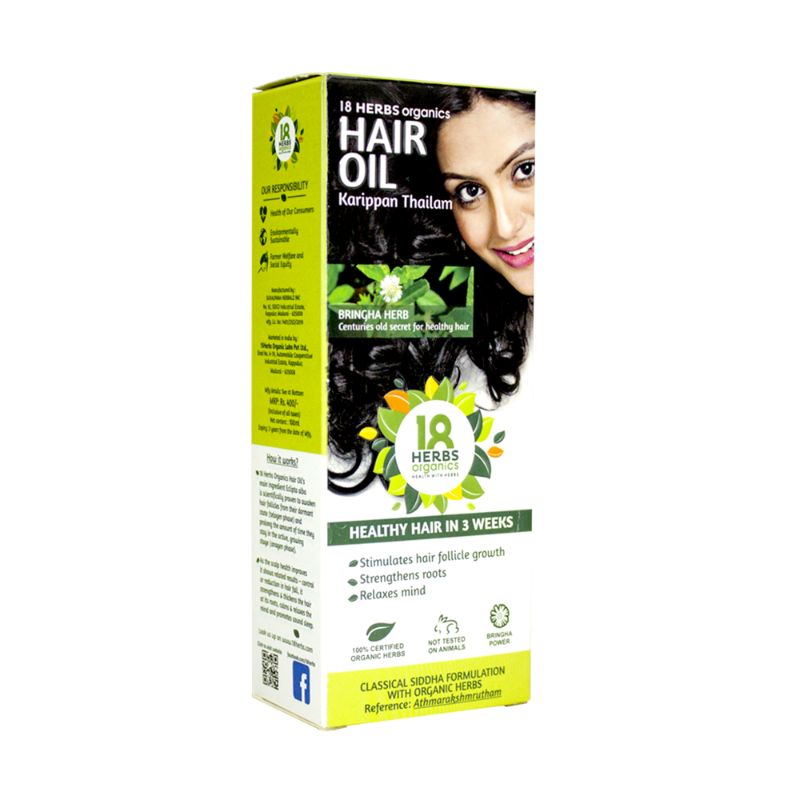 Orgenik: Karippan Thailam (Hair Oil) from brand 18 Herbs Organics