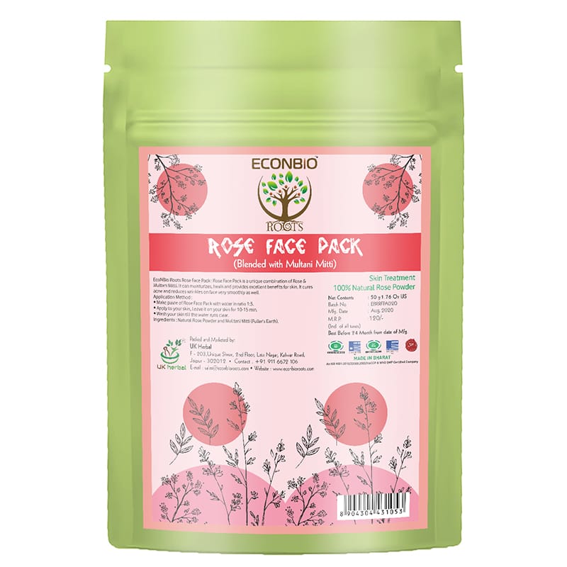 Orgenik: Shop Rose Face Pack 50g (Pack Of 3) - ECONBIO ROOTS from the brand ECONBIO ROOTS