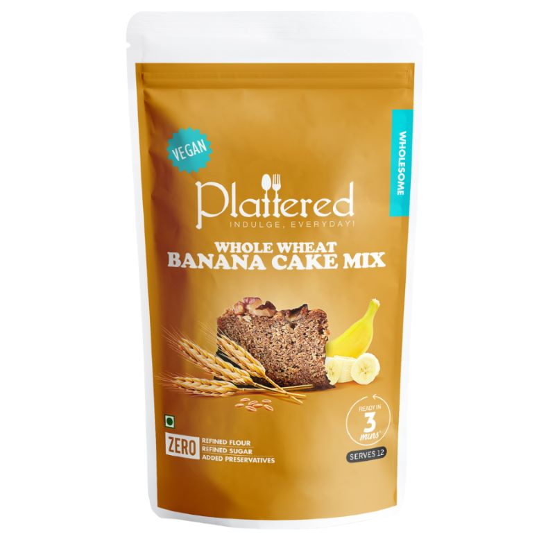 Orgenik: Shop Whole Wheat Banana Cake Mix from the brand Plattered