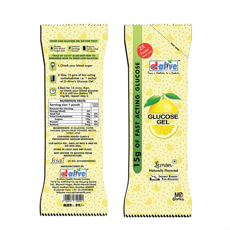 Orgenik: Shop Glucose Gel (Lemon) | 6 Sachets from brand D-Alive