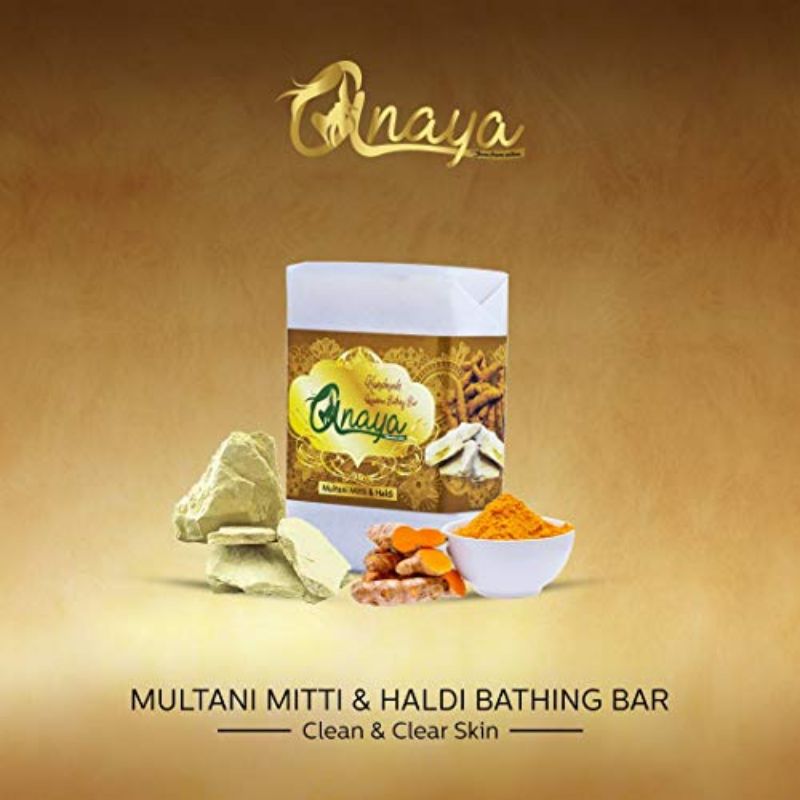 Orgenik: Multani Mitti & Haldi Luxurious Handmade Bathing Bar with the Finest Ayurvedic Ingredients from the brand Anaya