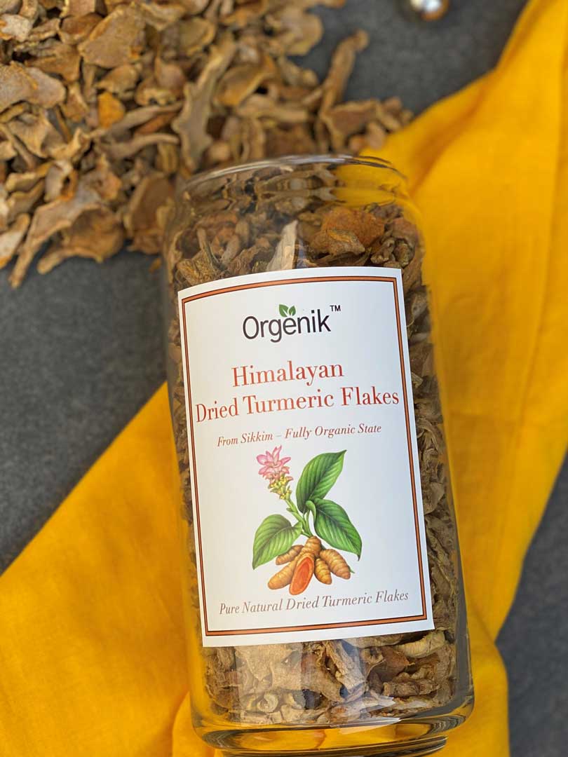 Orgenik: Shop Natural Himalayan Dried Turmeric Flakes - Sikkim from the brand Orgenik