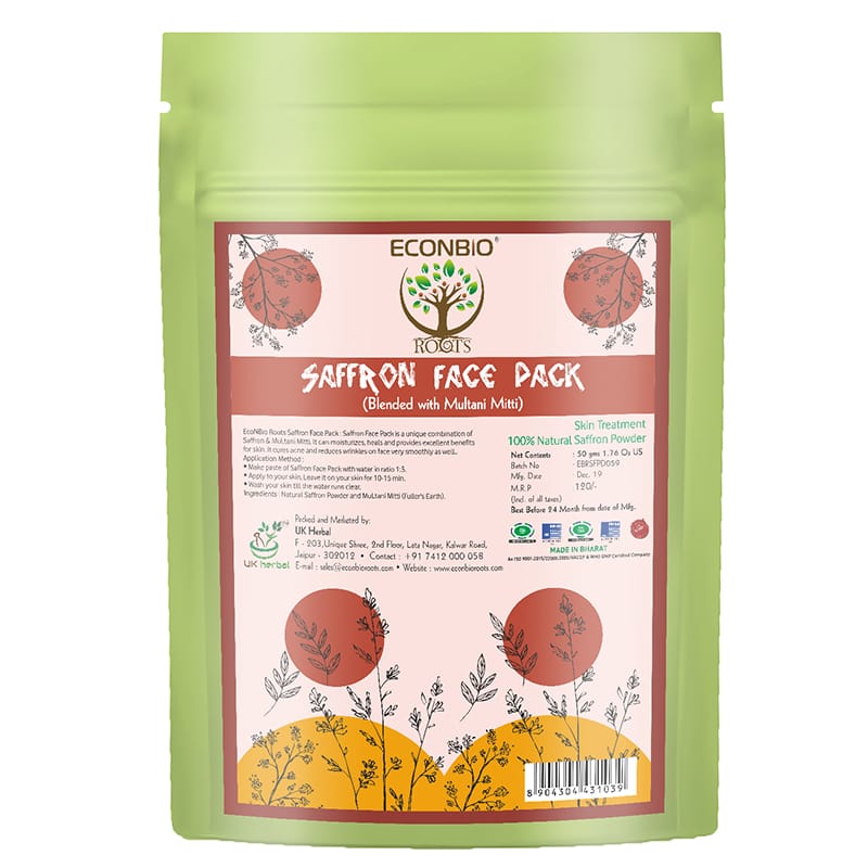 Orgenik: Shop Saffron Face Pack 50g (Pack Of 3) - ECONBIO ROOTS from the brand ECONBIO ROOTS