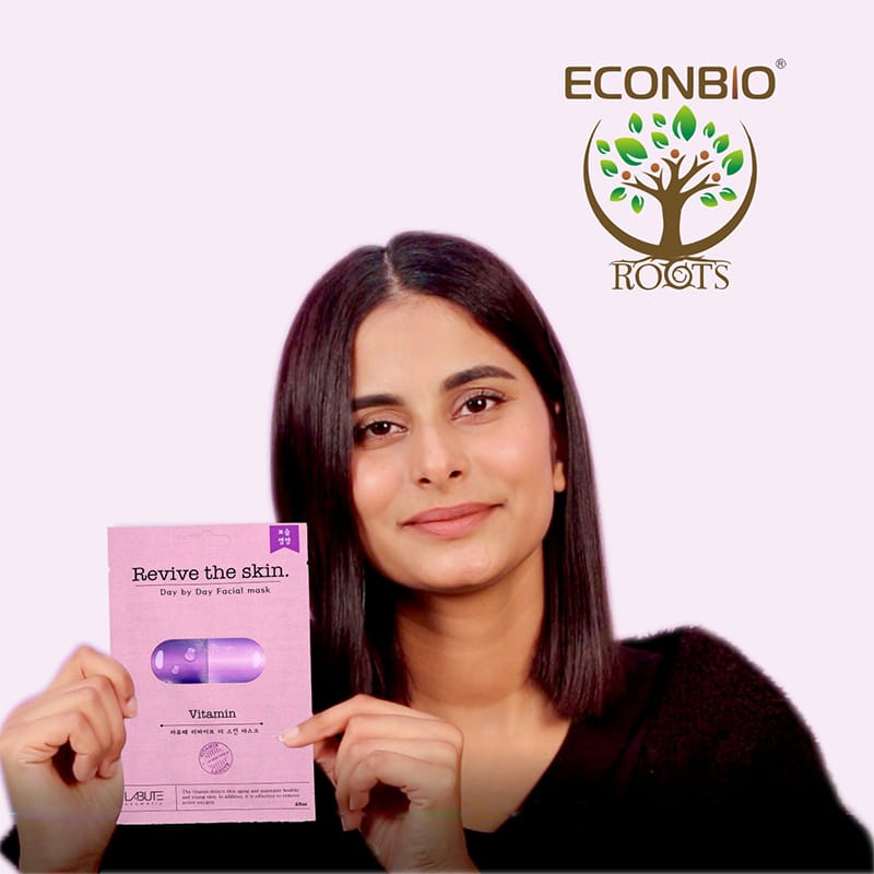 Orgenik: Shop Labute Vitamin Facial Sheet Mask (Pack Of 5) - ECONBIO ROOTS from the brand ECONBIO ROOTS