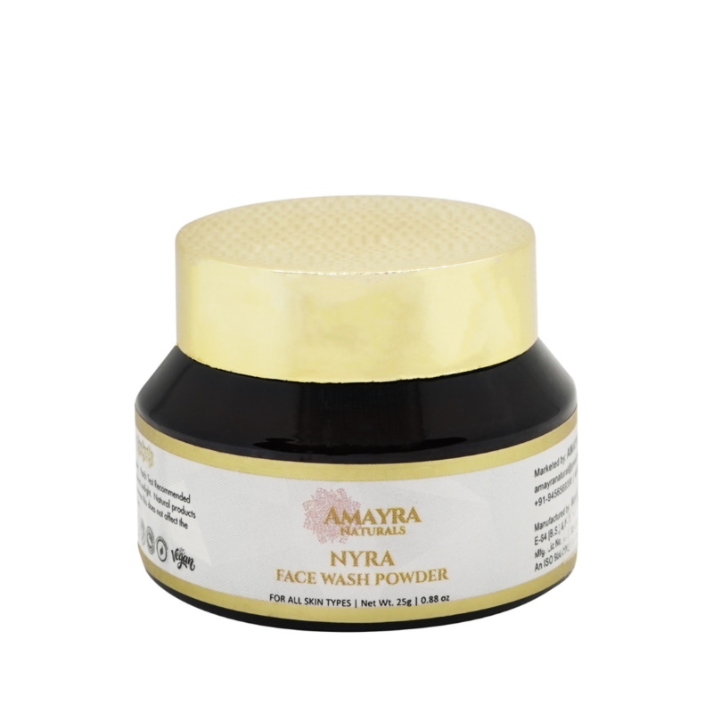 Orgenik: Shop Nyra Face Wash Powder Exfoliates & Brightens Turmeric +Aloe+ VitC - from the brand Amayra Naturals