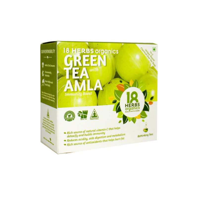 Orgenik: Green Tea with Amla from brand 18 Herbs Organics