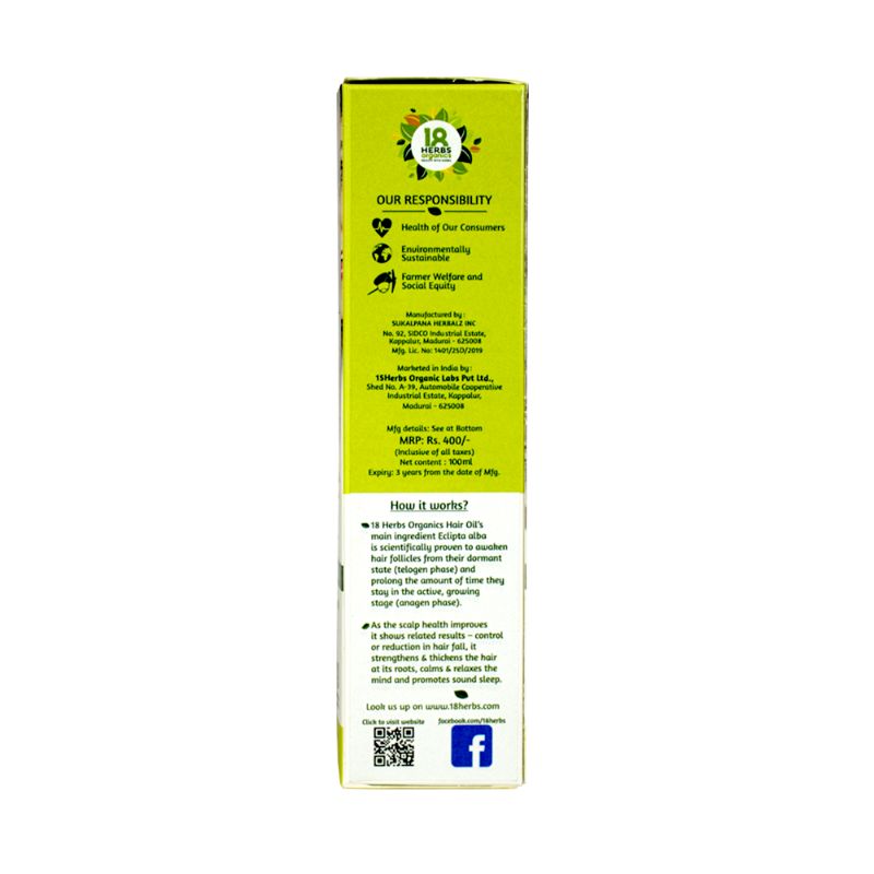 Orgenik: Karippan Thailam (Hair Oil) from brand 18 Herbs Organics