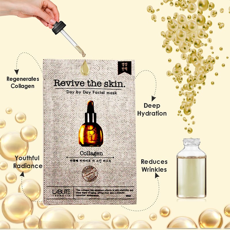 Orgenik: Shop Labute Collagen Facial Sheet Mask (Pack Of 5) - ECONBIO ROOTS from the brand ECONBIO ROOTS