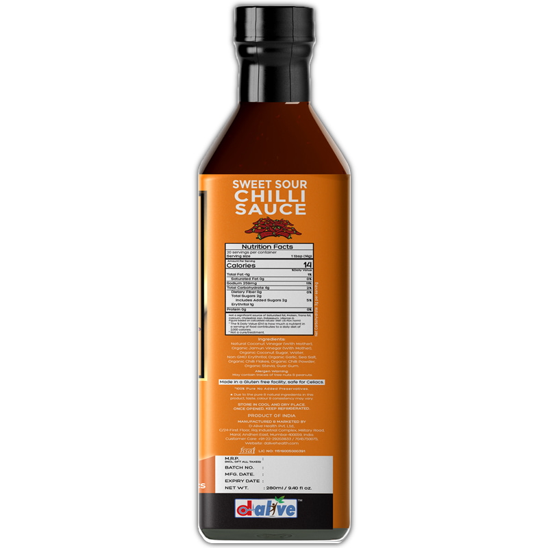 Orgenik: Shop Sweet Sour Chilli Sauce from brand D-Alive