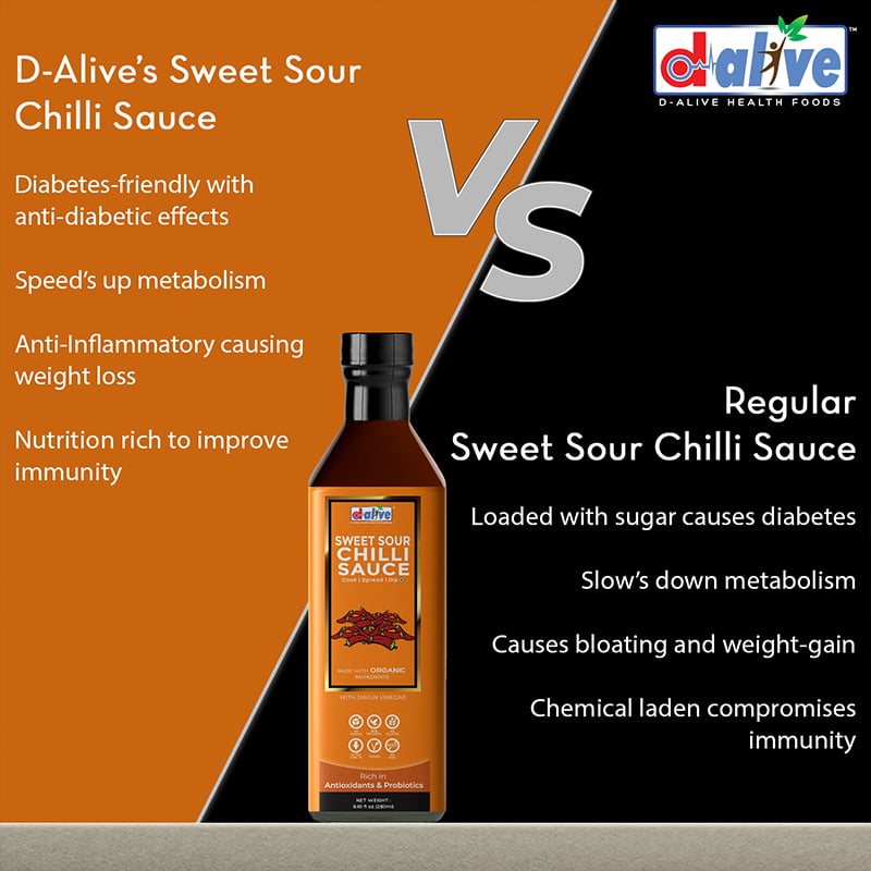 Orgenik: Shop Sweet Sour Chilli Sauce from brand D-Alive
