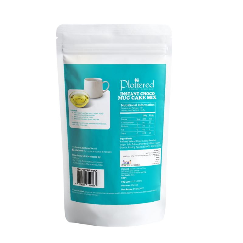 Orgenik: Shop Instant Choco Mug Cake Mix from the brand Plattered