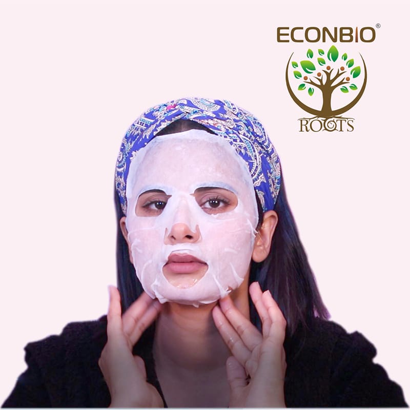 Orgenik: Shop Labute Pink Rose Facial Sheet Mask (Pack Of 5) - ECONBIO ROOTS from the brand ECONBIO ROOTS