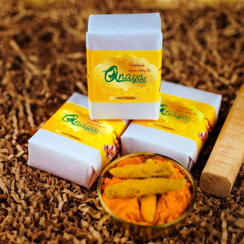 Orgenik: Haldi Chandan Luxurious Handmade Bathing Bar with the Finest Ayurvedic Ingredients from the brand Anaya