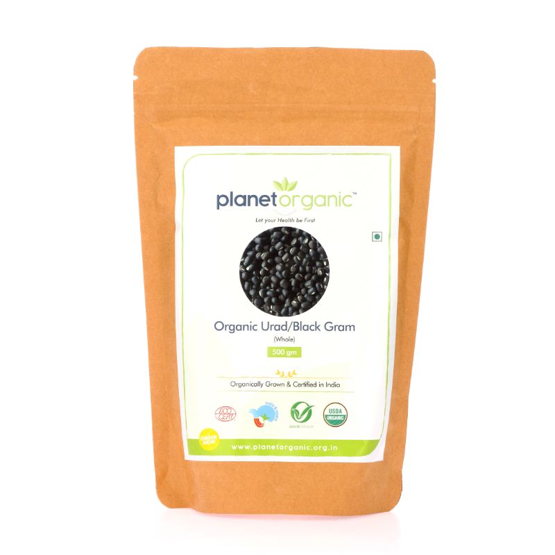 Orgenik: Urad/ Black Gram (Whole) from brand Planet Organic