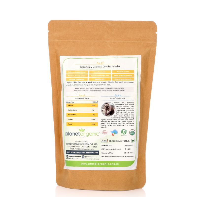 Orgenik: White Peas from brand Planet Organic