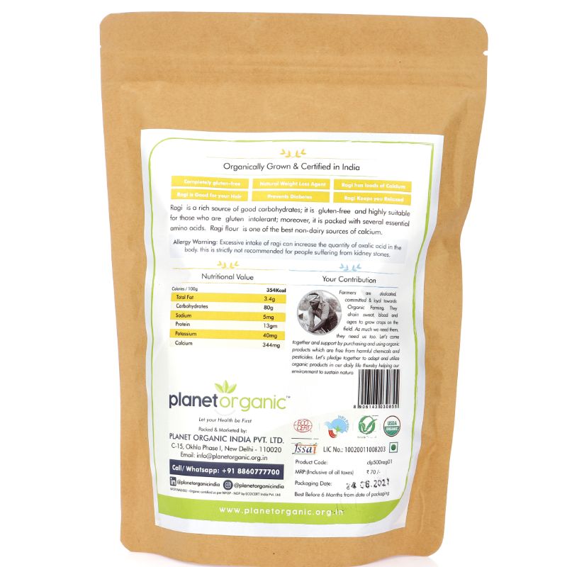 Orgenik: Ragi Flour from brand Planet Organic