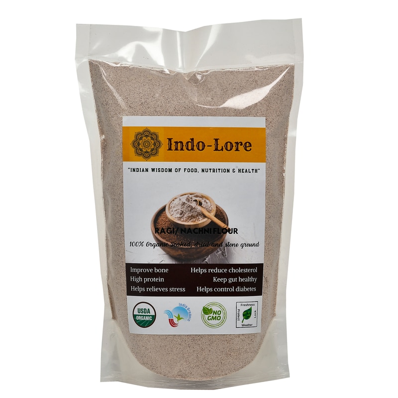 Orgenik: Certified Organic Indigenous Ragi/ Nachni Flour from brand Indo-Lore