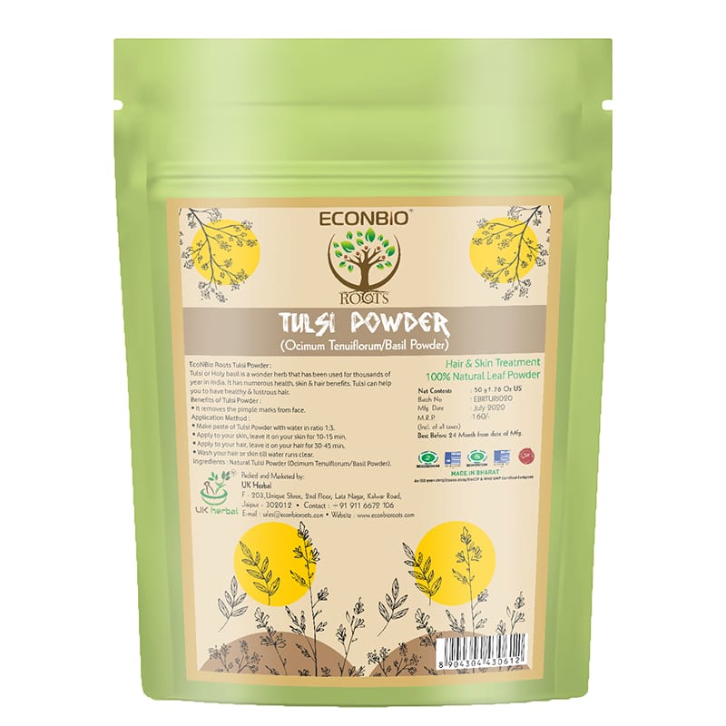 Orgenik: Shop Tulsi Powder 50g (Pack Of 2) - ECONBIO ROOTS from the brand ECONBIO ROOTS