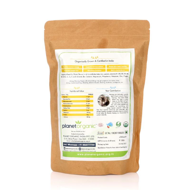 Orgenik: Wheat Suji Pasta Penne from brand Planet Organic