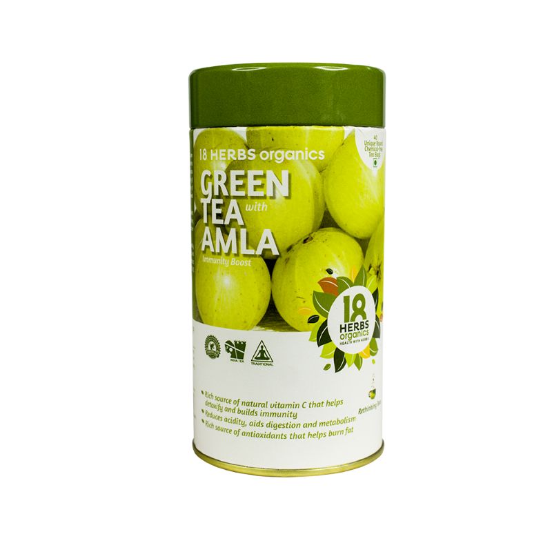 Orgenik: Green Tea with Amla from brand 18 Herbs Organics